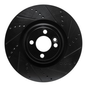 Mini Cooper Brake Rotor (1) - Front Right - R1 Concepts - Drilled & Slotted - Black - 2013